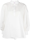 LA DOUBLEJ POET-SLEEVE POPLIN BLOUSE