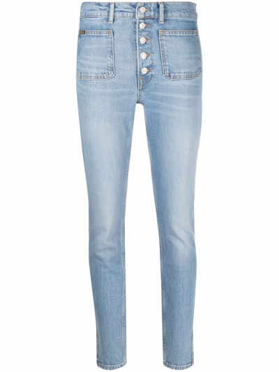 Polo Ralph Lauren Button-down Skinny-cut Jeans In Blue