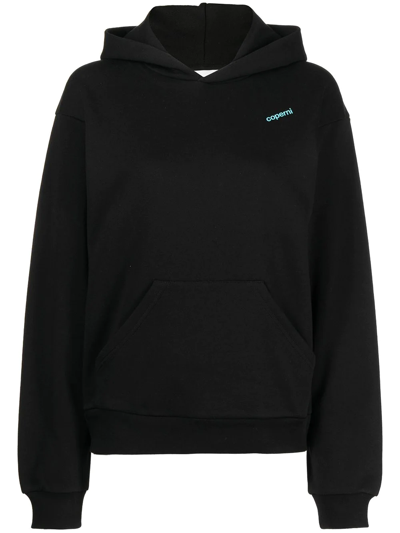 Coperni Logo-print Oversized Hooded Sweatshirt In Black