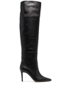 Scarosso X Brian Atwood Carra Leather Boots In Black