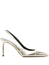 Scarosso X Brian Atwood Sutton Slingback Pumps In Gold