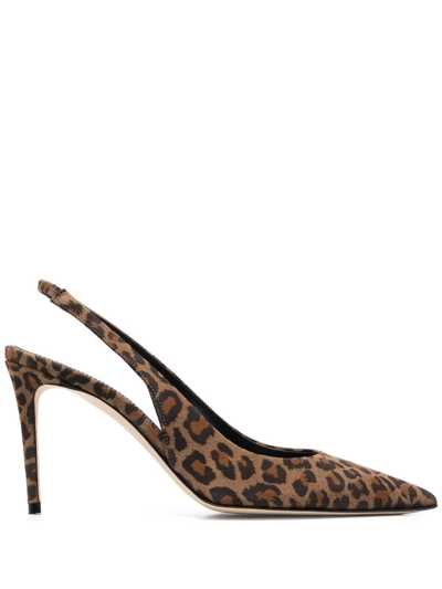 Scarosso X Brian Atwood Sutton Slingback Pumps In Brown