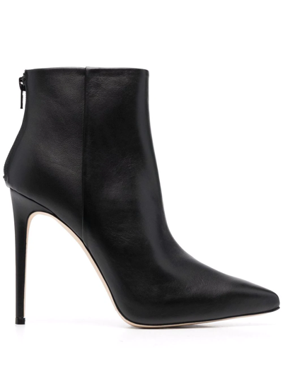 Scarosso X Brian Atwood Fabi Leather Ankle Boots In Black Calf