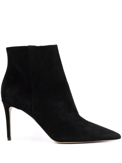 Scarosso X Brian Atwood Anya Suede Ankle Boots In Black