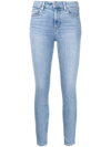 Paige Hoxton Yoke High Waist Skinny Jeans In Blue