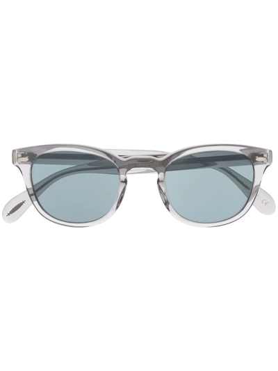 Oliver Peoples Sheldrake Tinted Round-frame Sunglasses In Grau