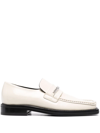 MARTINE ROSE SQUARE-TOE LEATHER LOAFERS