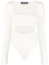 Andreädamo Andreadamo Ribbed Knit Body In Weiss