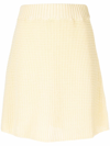 Rodebjer Elasticated-waist Organic-cotton Knitted Skirt In Gelb
