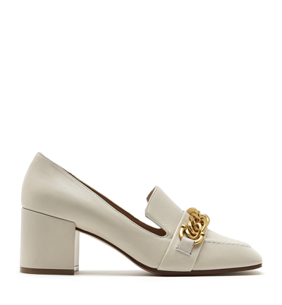 La Canadienne Beaupre Leather Heeled Loafers In White