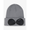 C.p. Company Goggle Double-lens Cotton Beanie In Griffin Grey