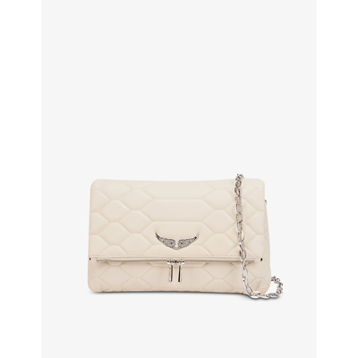 Zadig & Voltaire Rocky Extra-large Leather Shoulder Bag In White