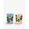 ANNA + NINA STRAWBERRY FIELDS HAND-PAINTED CERAMIC CUPS SET OF TWO