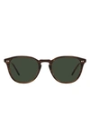 Oliver Peoples Forman La 51mm Polarized Pillow Sunglasses In Tortoise/green Polarized Solid