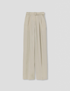 A LINE BELTED PLEATED TROUSERS