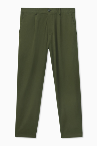 Cos Relaxed-fit Tapered Chinos In Green