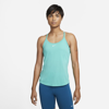 Nike Dri-fit One Elastika Women's Standard Fit Tank In Washed Teal,white