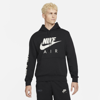 Nike Air Men's Brushed-back Fleece Pullover Hoodie In Black/light Bone
