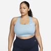 Nike Women's Swoosh Medium-support Non-padded Sports Bra (plus Size) In Blue