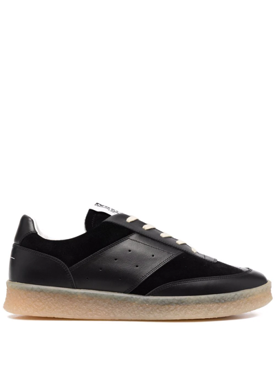Mm6 Maison Margiela Panelled Low-top Sneakers In Black
