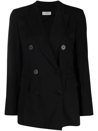 Alberto Biani Double Breasted Blazer In Black