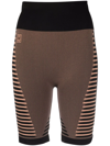 Wolford Shaping Slit Stretch Nylon Biker Shorts In Brown