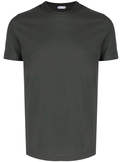 Zanone Short-sleeved Cotton T-shirt In Green