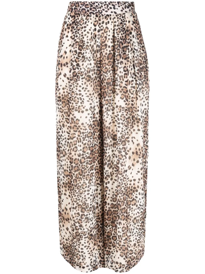 Max & Moi Leopard-print Cropped Trousers In Neutrals