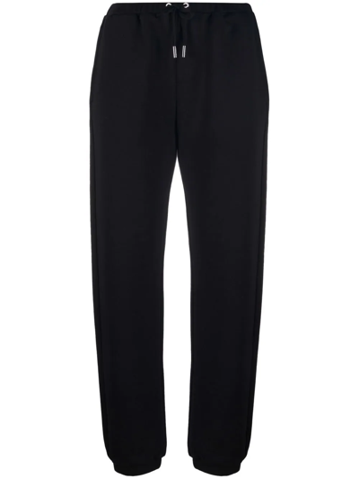Max & Moi Frayed Contrast-stitch Trousers In Black