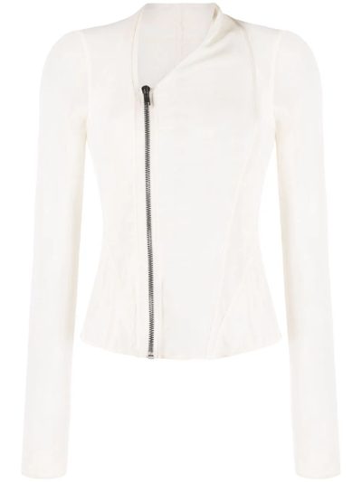 Rick Owens Sheer Bomber Jacket In Nude