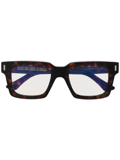 Cutler And Gross Square Frame Tortoiseshell Glasses In Braun