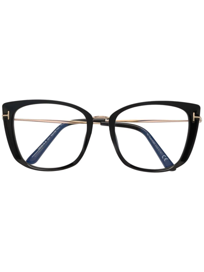 Tom Ford Tortoiseshell-effect Cat-eye Glasses In Schwarz