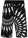 NEIL BARRETT THUNDERBOLT-PRINT DECK SHORTS