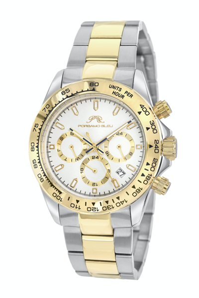 Porsamo Bleu Preston Multi-function Dial Two-tone Stainless Steel Bracelet Watch, 41mm In Gold