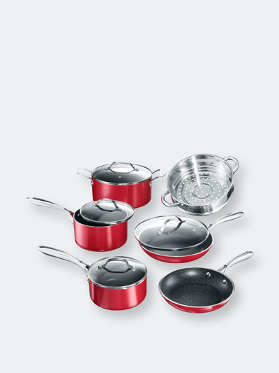 Granitestone Get It Together 10 Piece Cookware Set In Red