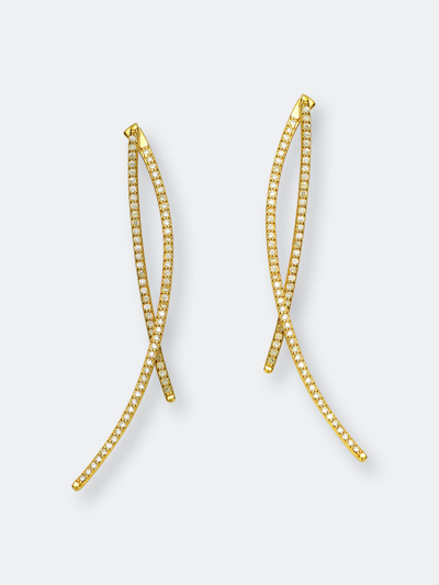 Rachel Glauber 14k Gold Plated Cubic Zirconia Drop Earrings