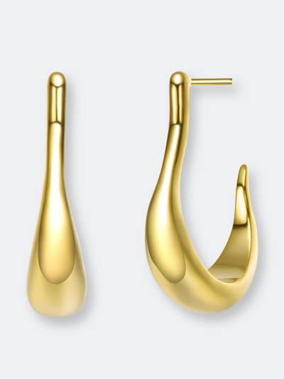 Rachel Glauber 14k Gold Plated Assymetrical Open Hoop