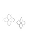 Roberto Coin Venetian Princess 18k White Gold & Diamond Flower Earrings