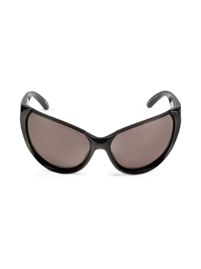 Balenciaga Xpander Butterfly-frame Sunglasses In Black