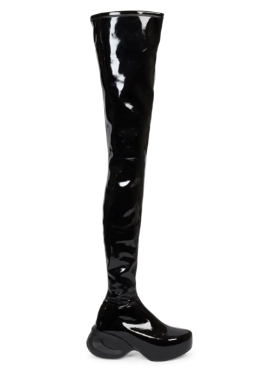Givenchy G Clog Latex Over-the-knee Boots In Black