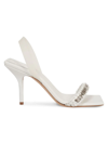 Givenchy 4g Woven Slingback Sandals In Ivory