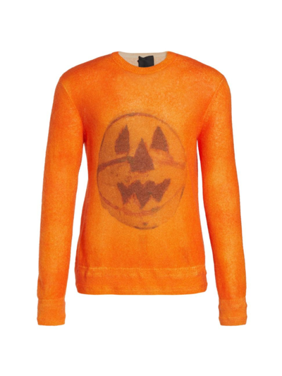 Givenchy Men's Jack-o-lantern Basketball Mohair-blend Sweater In Pumpkin