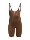 Spanx Women's Thinstincts 2.0 Open-bust Mid-thigh Bodysuit In Chestnut Brown