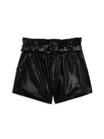 Mia New York Kids' Girl's Moto Shorts In Black
