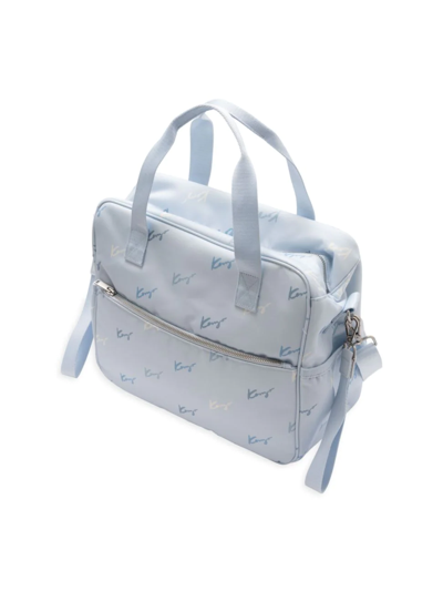 Kenzo Logo-print Baby Changing Bag In Pale Blue