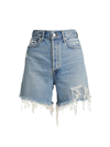 Agolde Stella High-rise Distressed Cut-off Jean Shorts In Light Wash