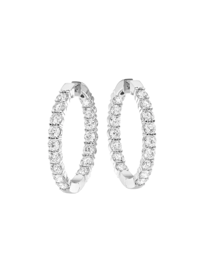 Saks Fifth Avenue Women's 14k White Gold & 10 Tcw Lab-grown Diamond Inside-out Hoop Earrings