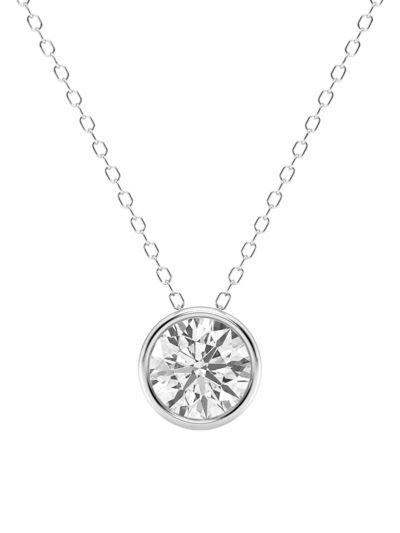 Saks Fifth Avenue Women's 14k White Gold & 1.5 Tcw Round Lab-grown Diamond Pendant Necklace