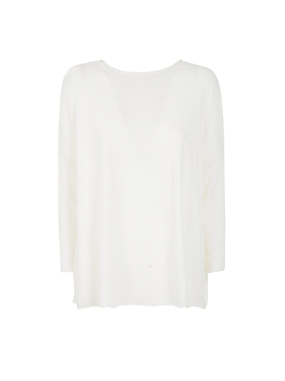 Labo.art Crew Neck Knitwear Jersey Sweater In White