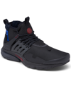 Nike Men's Air Presto Mid Utility Casual Sneakers From Finish Line In Black/team Red/anthracite